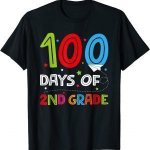 100 Days of 2nd Grade Teacher Second Grade School T-Shirt