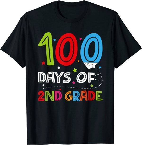 100 Days of 2nd Grade Teacher Second Grade School T-Shirt