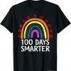 100th Day Of School Teacher Student 100 Days Smarter Rainbow 2022 Shirt