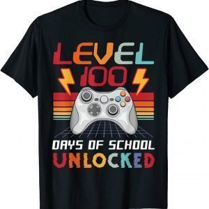 100th Day Video Gamer 100 Days of School Unlocked Vintage Gift Shirt