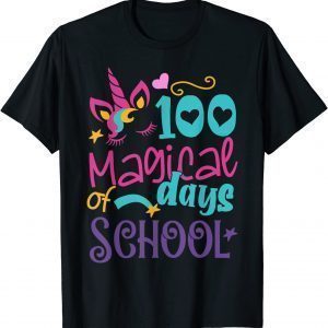 100th Day of School Unicorn 100 Magical Days Teacher T-Shirt