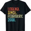 14 Year Old Legend Since February 2008 14th Birthday Vintage Unisex Shirt