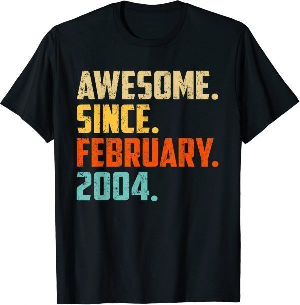 18 Year Old Awesome Since February 2004 18Th Birthday Limited Shirt