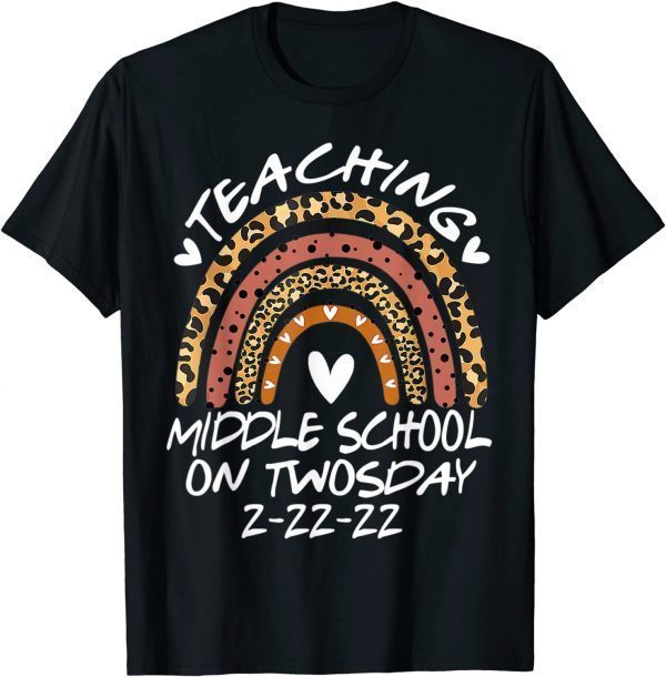 2-22-2022 Teaching Middle School On Twosday Teacher Classic Shirt