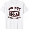 25 Year Old Vintage 1997 Limited Edition 25th Birthday T-Shirt