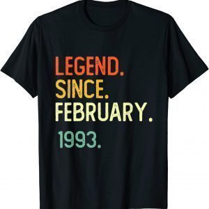 29Th Birthday 29 Years Old Legend Since February 1993 Limited T-Shirt