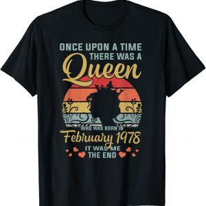 44 Years Old Birthday Girl 44 Birthday Queen February 1978 Gift Shirt