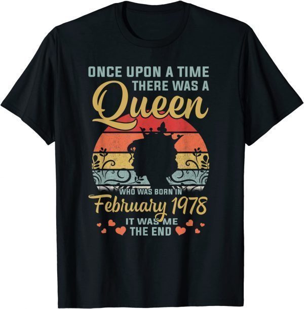 44 Years Old Birthday Girl 44 Birthday Queen February 1978 Gift Shirt