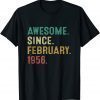 66Th Birthday Gift 66 Year Old Awesome Since February 1956 Official Shirt