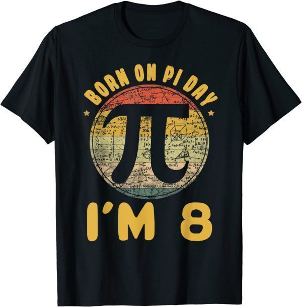8 Birth Vintage Retro March Math Born Pi Day Classic Shirt