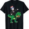 Abraham Lincoln Riding T Rex 4th Of July American Flag Unisex Shirt