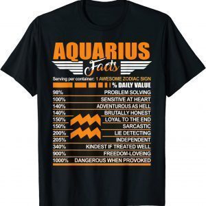 Aquarius Facts Zodiac January February Birthday Classic Shirt