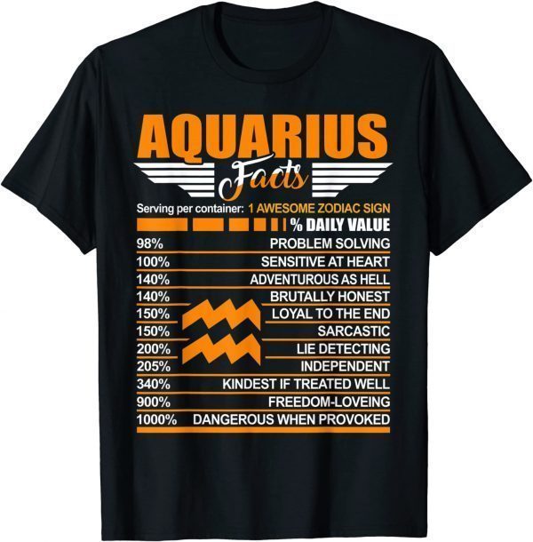 Aquarius Facts Zodiac January February Birthday Classic Shirt