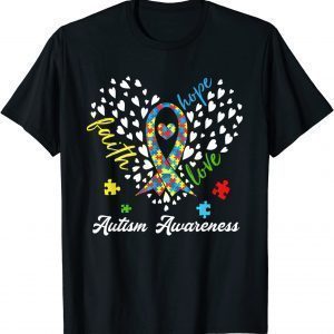 Autism Awareness FaiDesignated Hall of Famer 2022 Shirtth Hope Love Autism Heart Ribbon Puzzle Gift Shirt