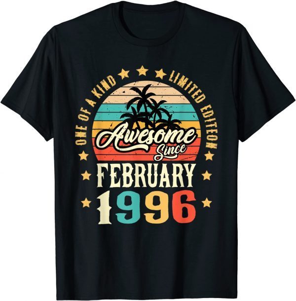 Awesome Since February 1996 Vintage 26th Birthday Unisex Shirt