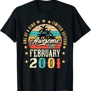 Awesome Since February 2001 Vintage 21st Birthday Limited Shirt