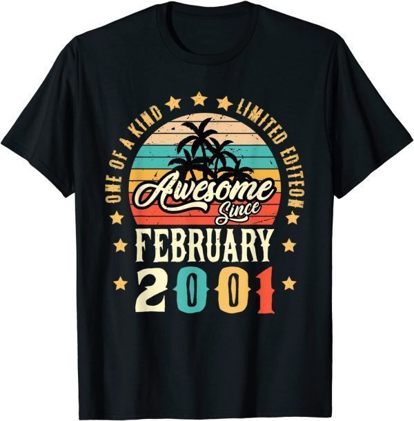 Awesome Since February 2001 Vintage 21st Birthday Limited Shirt