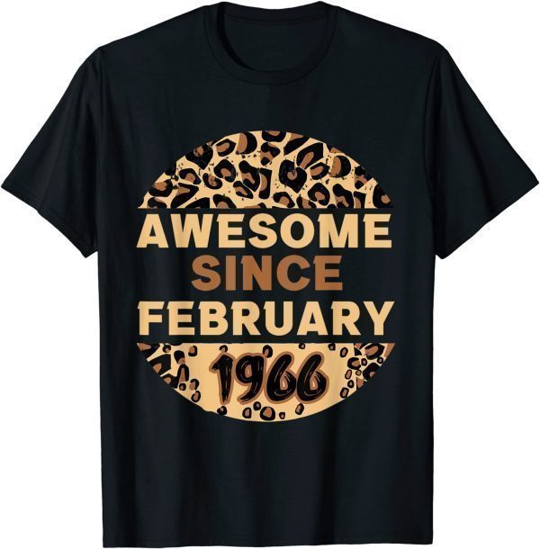 Awesome since February 1966 Leopard 1966 February Birthday Classic T-Shirt