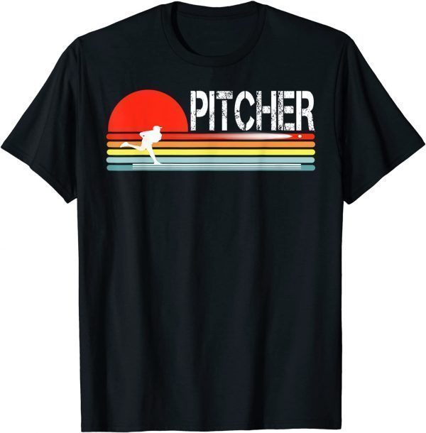 Baseball Inspired The pitcher Vintage Sunset Pitcher Basebal Classic Shirt