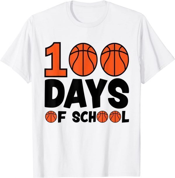 Basketball 100 Days of School Happy 100th Day Teacher Classic Shirt