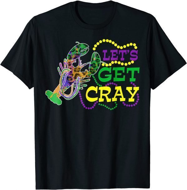 Beads Bling Let's Get Cray Dabbing Crawfish Mardi Gras 2022 Classic Shirt