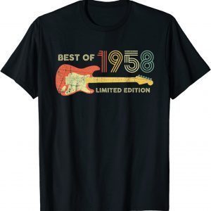 Best of 1958 Birthday - Guitar lovers 64th Birthday T-Shirt