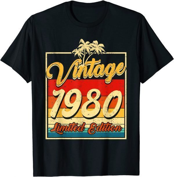 Birthday 42 Year Old Vintage 1980 Limited Edition 42nd Birthday Gift Shirt