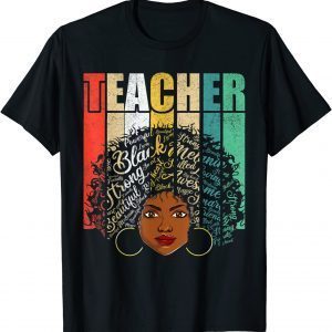 Black Melanin Teacher Women Apparel African American Dashiki 2022 T-Shirt