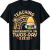 Boho Rainbow Gnome Teaching Kindergarten On Twosday 2.22.22 Gift Shirt