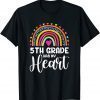 Buffalo Plaid 5th Grade Has My Heart Teacher Valentine Classic Shirt