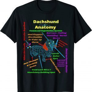 CUTE FUNNY CASUAL DACHSHUND SCIENCE FUN ANATOMY NOVELTY JOKE 2022 Shirt