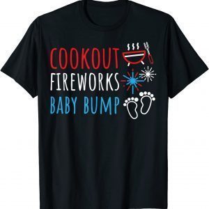 Cookout Fireworks Baby Bump 4th Of July Limited Shirt