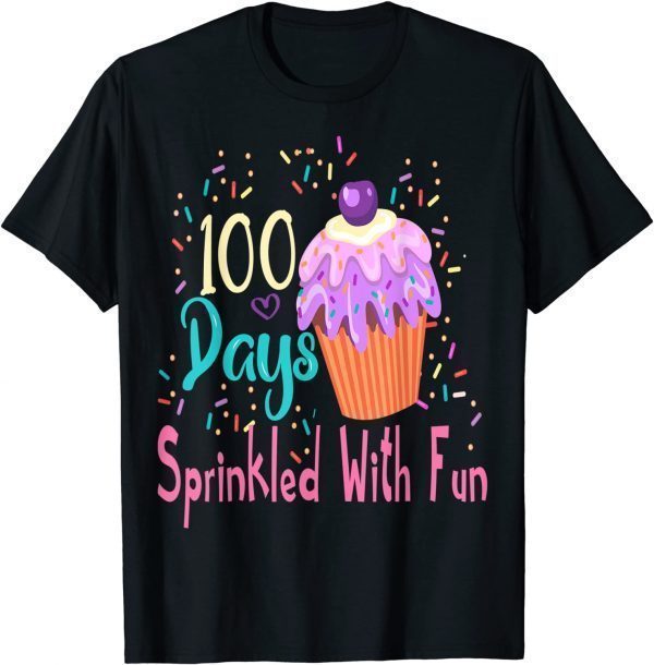 Cupcake 100 Days Sprinkled With Fun 100 Days Of School Classic Shirt