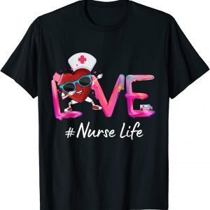 Cute Dabbing Nursing Valentine Heart Love Nurse Life 2022 Shirt