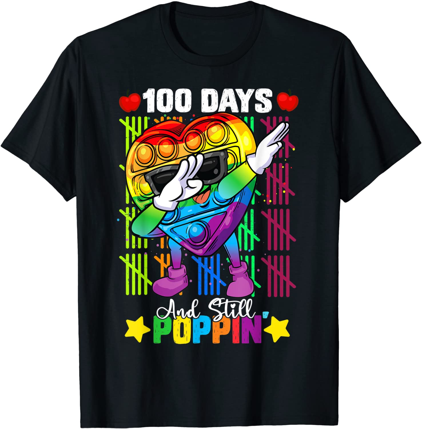 Dabbing Fidget Toy 100 Days Of School Still Poppin Pop it T-Shirt