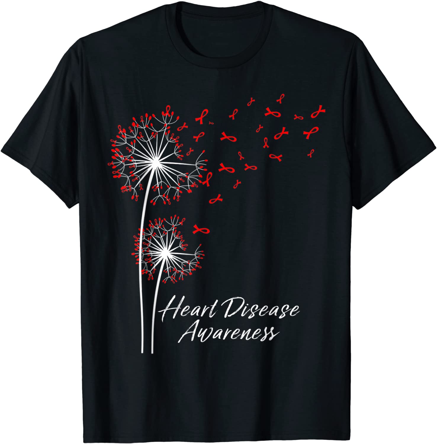 Dandelion Go Red Ribbon Heart Disease Awareness Month 2022 Shirt - Teeducks