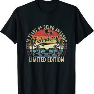 Distressed Vintage Awesome Since February 2008 14 Years Old Classic Shirt