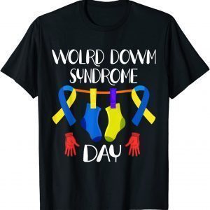 Down Syndrome Awareness Rocking Sock Ribbon Graphic Classic Shirt