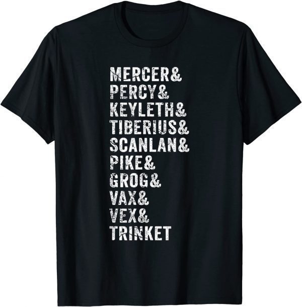Dungeons First Campaign List Characters Apparel Dragons Unisex Shirt