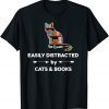 Easily Distracted By Cats & Books 2022 T-Shirt