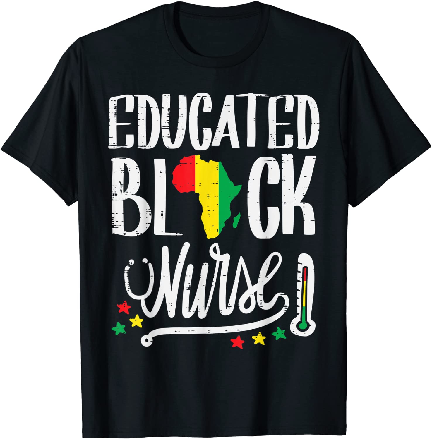 Educated Black Nurse Africa Map African Pride History RN 2022 Shirt