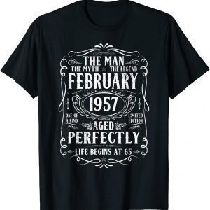February 1957 Man Myth Legend 65th Birthday 65 Years Gift T-Shirt