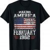 February 1962 American Flag 60th Birthday 60 Years Old Classic Shirt