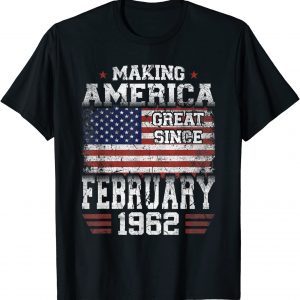 February 1962 American Flag 60th Birthday 60 Years Old Classic Shirt