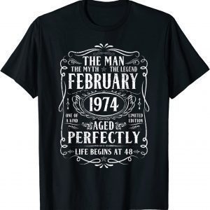 February 1974 Man Myth Legend 48th Birthday 48 Years Classic T-Shirt