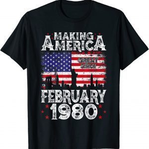 February 1980 American Flag 42nd Birthday 42 Years Old Limited Shirt