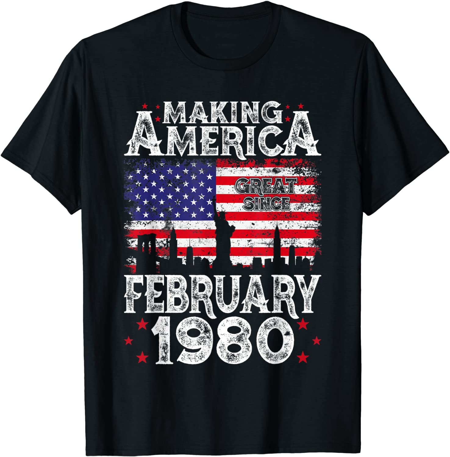 February 1980 American Flag 42nd Birthday 42 Years Old Limited Shirt
