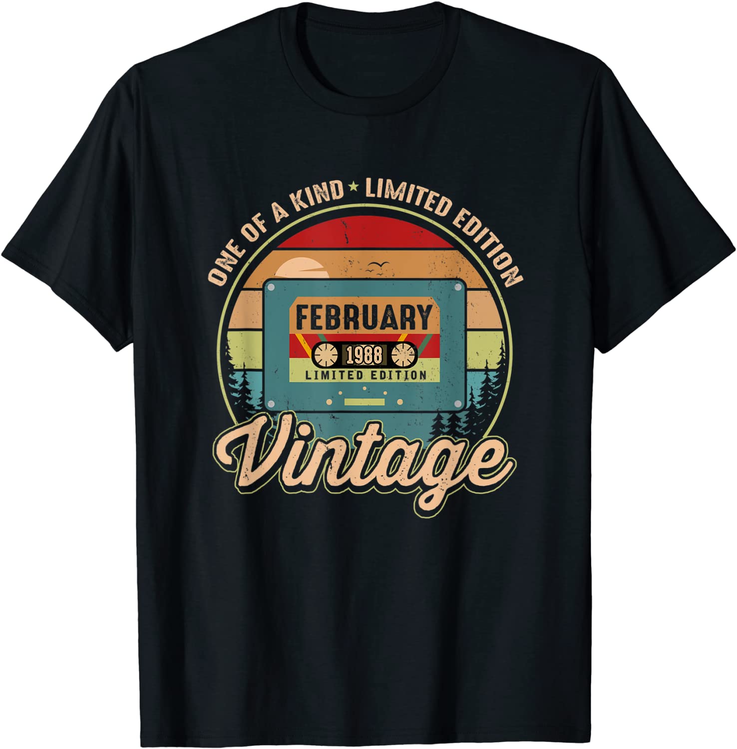 February 1988 Birthday Vintage 34 Years Old Birthday Classic Shirt