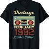 February 1992 30th Birthday Cassette Tape Vintage Unisex Shirt