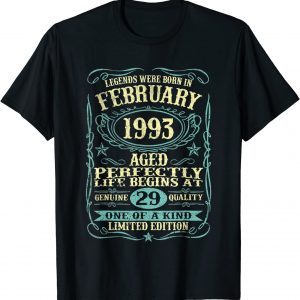 February 1993 29th Birthday 29 Year Old Limited Shirt